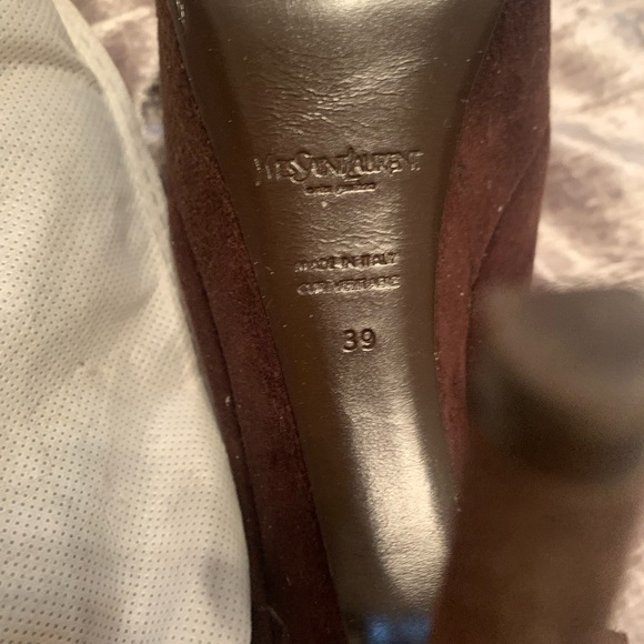 YSL PLATFORM PUMPS.    BROWN SUEDE. Size 9 - Picture 6 of 6